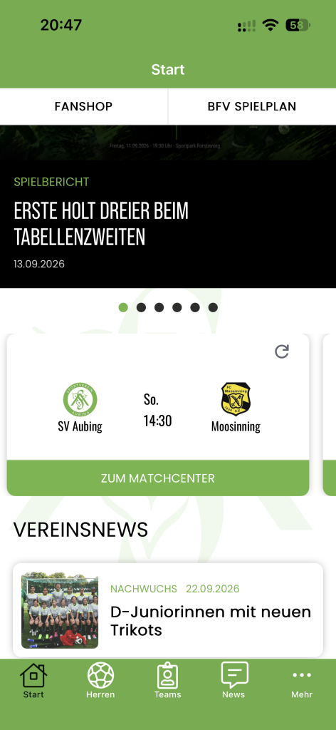 Einblick in die SVA App